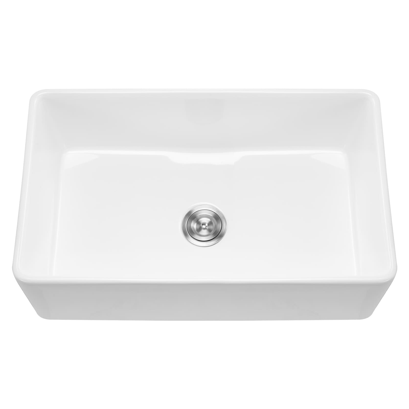 Farmhouse Sink Undermount Kitchen Single Bowl Fireclay White_voghion.com